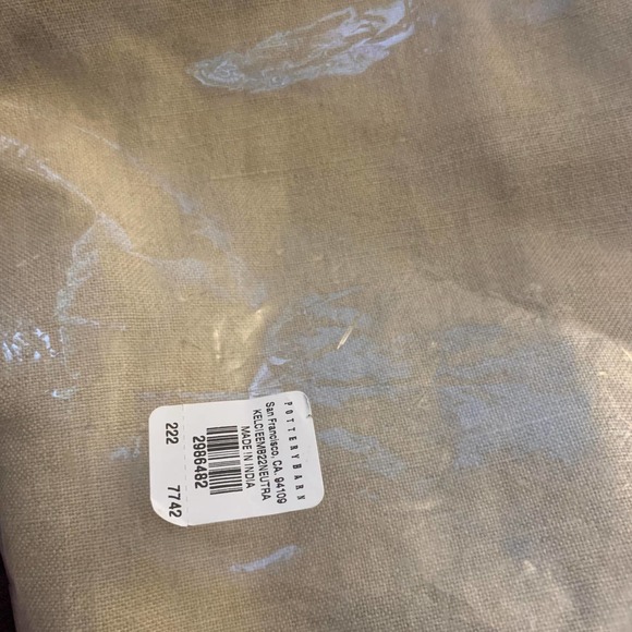 Pottery Barn Kelcie Pillow Cover Neutral 22 sq Embroidered Stonewash Birds Linen - Picture 15 of 15